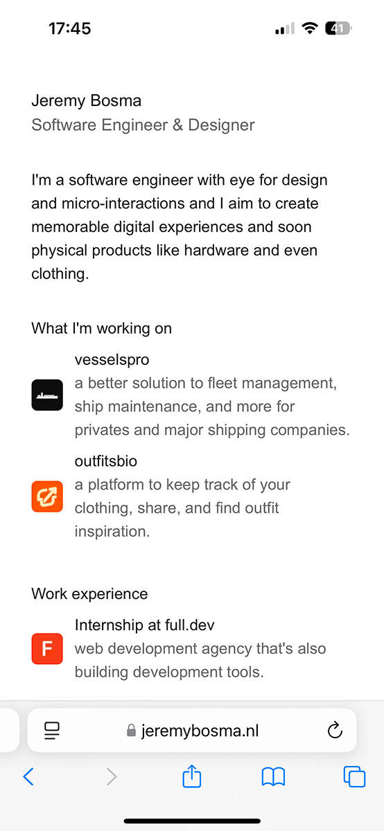 Portfolio #2 Mobile